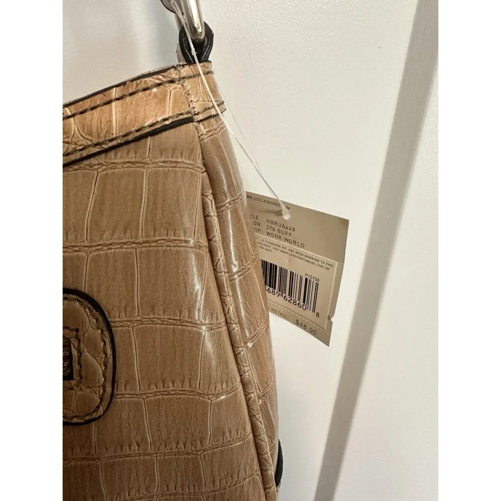 Vintage Liz Claiborne‎ Beige/Brown  Shoulder Faux Leather Bag Purse